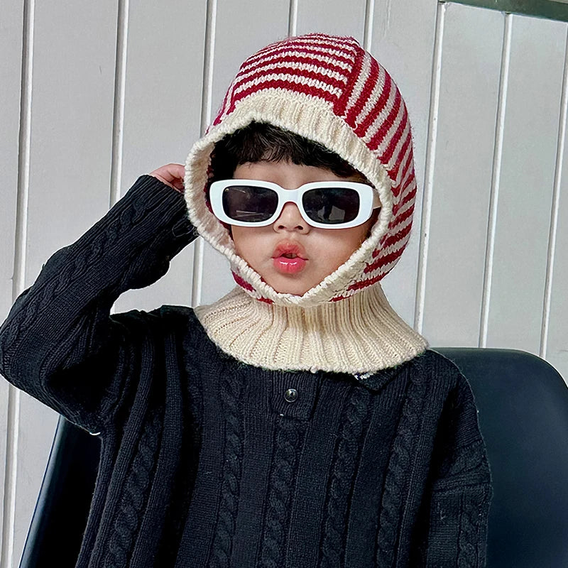 Cagoule rayé tricot