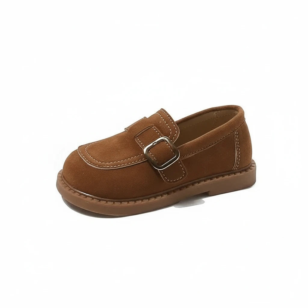 Mocassins plates en daim