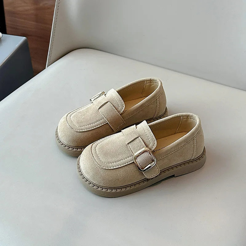 Mocassins plates en daim