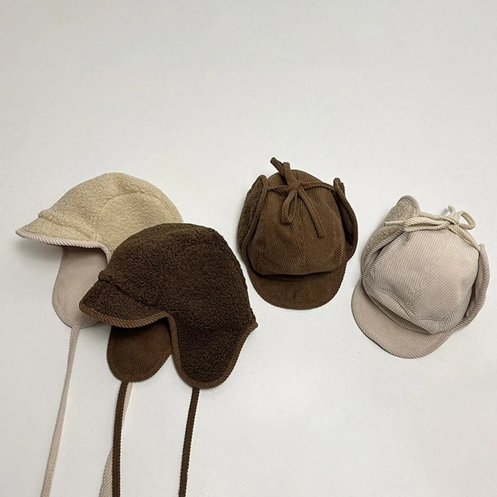 Chapeau d'hiver peluche ou velours côtelé