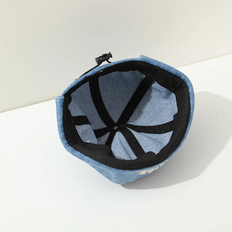 Chapeau sans bord en denim vintage