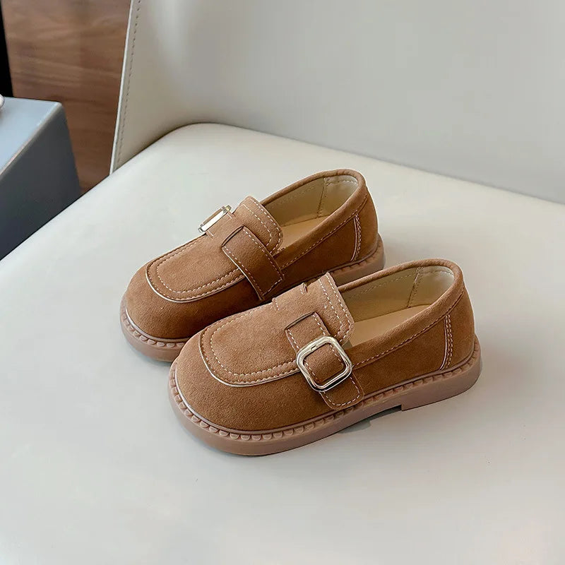 Mocassins plates en daim