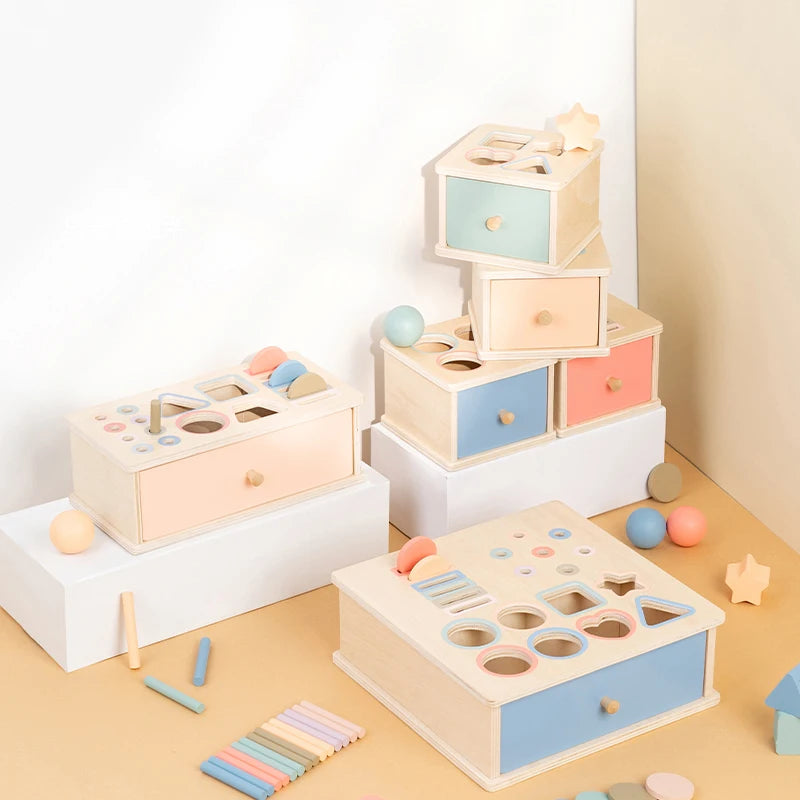 Jouets de tri de formes de couleurs en bois